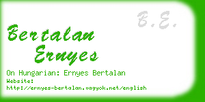 bertalan ernyes business card